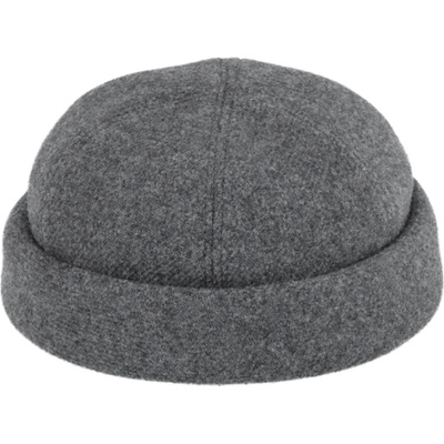Fiebig Headwear since 1903 Vlněná světle šedá čepice Shetland melange Docker cap