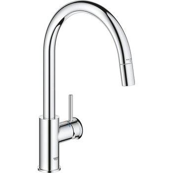 GROHE Кухненски смесител bauclassic с висок издърпващ се душ-аератор (30 573 000)