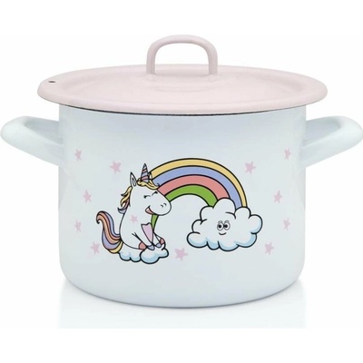 Metalac Hrnec Smaltovaný hrnec s poklicí Jednorožec 14 cm 1,5 l D2-14-3350