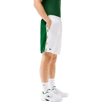 Lacoste Къси панталони Lacoste Logo Stripe Tennis Shorts - White/Green