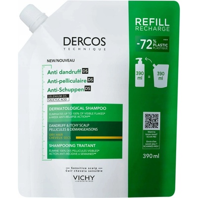 Vichy Dercos DS šampon proti lupům pro suché vlasy náhradní náplň 390 ml
