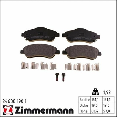 Sada brzdových platničiek kotúčovej brzdy ZIMMERMANN 24638.190.1
