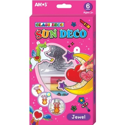 Amos Jednorožec barvy na sklo sada 6 barev x 10,5 ml + 6 sklíček