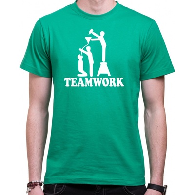 Fajntričko tričko Team work zelená