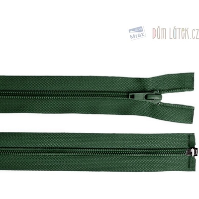 Zips špirálový 6mm deliteľný 50 cm, tmavo zelený