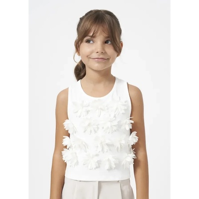 MAYORAL Топ с цветя в мръсно бяло за момиче Mayoral