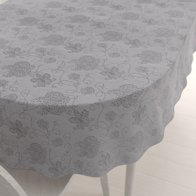 Biante Teflonový oválný ubrus TF-083 Květované ornamenty na šedém 120x180 cm