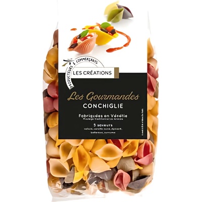 Les Créations Semolinové barevné těstoviny conchiglie 0,5 kg