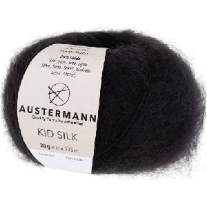 Austermann Kid Silk 98233-02 Black Плетива прежда (98233-02)
