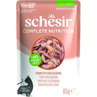 Schesir Cat C&B Wet Adult Tuniak a losos v želé 85 g