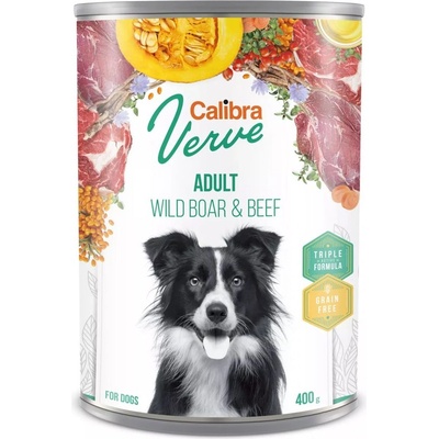 Calibra Dog Verve GF Възрастен Див Глиган и Говеждо 400 г