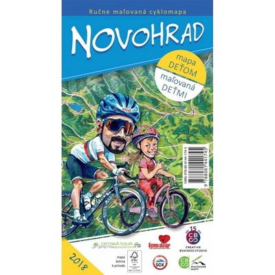 Novohrad Ručne maľovaná cyklomapa