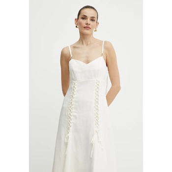 TWINSET Рокля с лен Twinset в бежово дълга разкроена 251TT2070 (251TT2070)