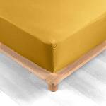 douceur d'intérieur Жълт еластичен чаршаф от памук перкал 180x200 cm Percaline - douceur d'intérieur (1644654)