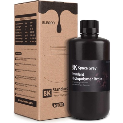 Elegoo 8K Standard Resin 1kg, космическо сиво (RS1SG)