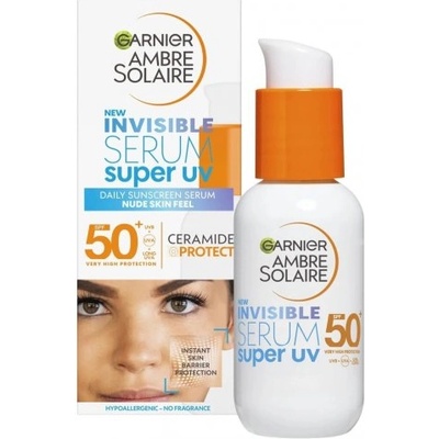 Garnier Ambre Solaire Invisible Super UV SPF 50+ Слънцезащитен серум за лице