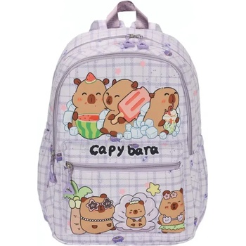 Capybara Раница Capybara детска, с две отделения, светлолилава