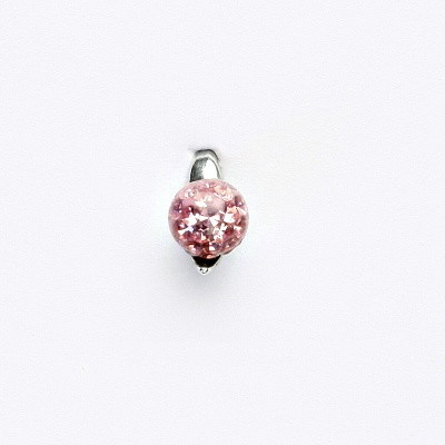 Čištín Stříbrný přívěseK kulička s krystaly Light rose P 1104