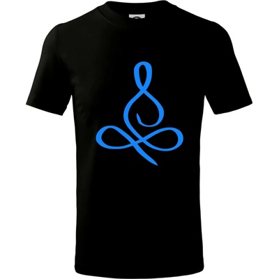 Yoga lotus modrý Moňas tričko detské Čierna
