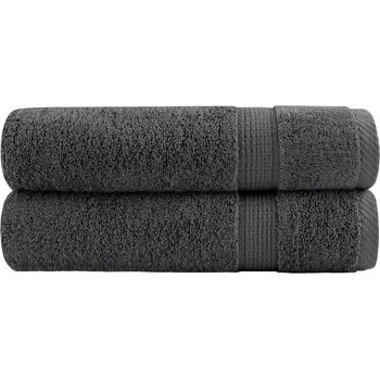 vidaXL Премиум хавлии SOLUND 2 бр антрацит 100x150 см 600 gsm (137164)