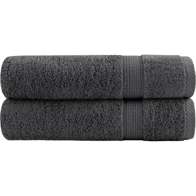 vidaXL Премиум хавлии SOLUND 2 бр антрацит 100x150 см 600 gsm (137164)