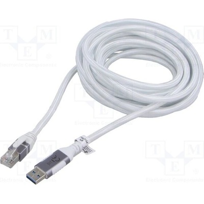 Goobay 74160 USB 3.0, RJ45 vidlice,USB A vidlice, niklovaný, 3m, bílý