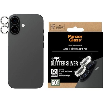 Panzer Протектор за камера PanzerGlass - Hoops, iPhone 17/16/16 Plus, Glitter Silver (5715685027314)
