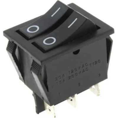 Přepínač kolébkový 2x ON-ON 1 pol. 250V/15A - doprodej