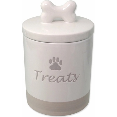 Dóza Dog Fantasy keramická na pa mlsky bílá s úchytkou 13,5 x 21,5cm 1500 ml