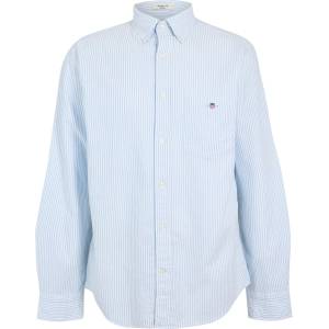 Gant Риза с дълъг ръкав Gant Men's Stripe Long Sleeve Oxford Shirt - Light Blue 455
