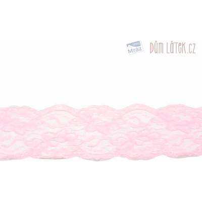 Elastická čipka ružová, 100 mm
