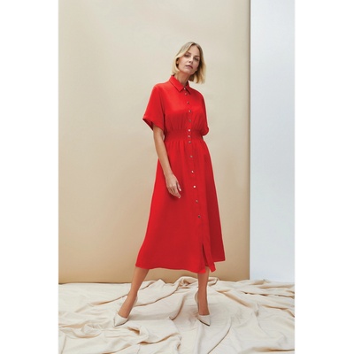 Moodo Червена дамска рокля с риза Moodo Moodo | Cherven | ЖЕНИ | XS