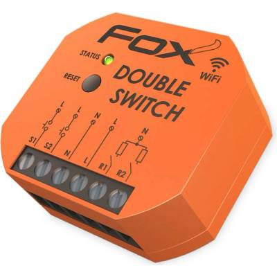 FOX DOUBLE SWITCH - Bezdrôtové WiFi relé, 85-265V, 2x 5A, 2x NO
