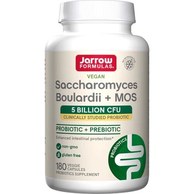 Jarrow Formulas Saccharomyces Boulardii + MOS Probiotiká 5 miliárd CFU 180 rastlinných kapsúl