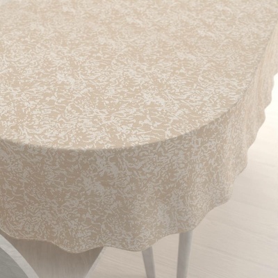 Biante Velký teflonový oválný ubrus TF-097 Venezia pudrově béžový 180x260 cm