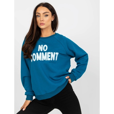 Dámska Oversize mikina s nášivkou No Comment námornícka modrá