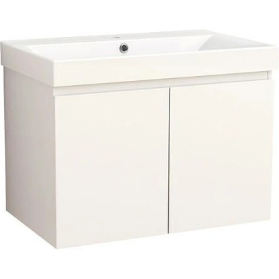 Inter Ceramic Конзолен PVC шкаф ALDENE-75 5155-75W+УМИВ. 5953W-76CM, Inter Ceramic, 56х75.5х46см (5155-75W+УМИВ. 5953W-76CM)