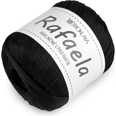 Lýko bavlněné ploché Rafaela k háčkování tašek, šíře 4 mm Varianta: 9 černá, Balení: 1 ks 62176/161789/289332