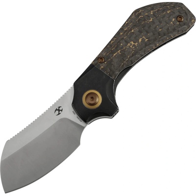 Kansept Pluto Satin S90V with Blackwash Titanium, Snake Skin Gold Fatcarbon K3129A1