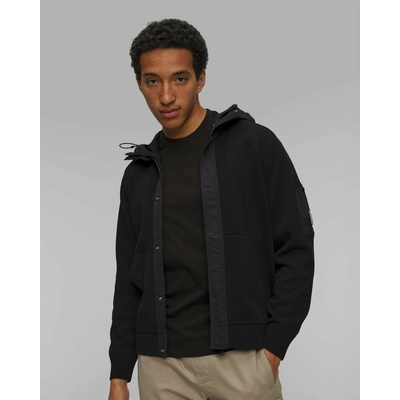 C.p. Company Cotton Mixed Hooded Lens Knit čierna