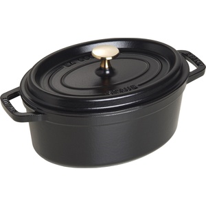 Staub Тенджера за готвене 2, 4 l, овален, черен, чугун, Staub (ST1102325)