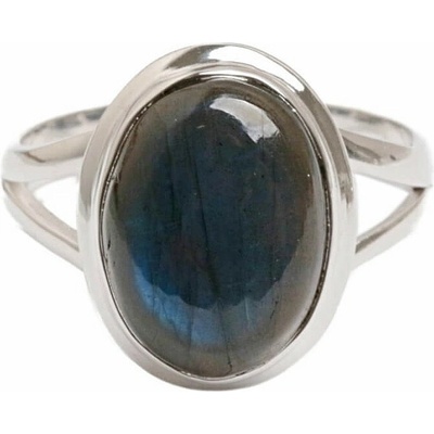 Nefertitis Labradorit Bluefire prsten stříbro R441