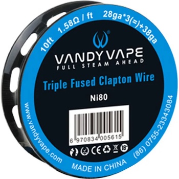 Image 1 of VandyVape Vandy Vape Triple Fused Claption Wire(28ga*3+38ga) Ni80