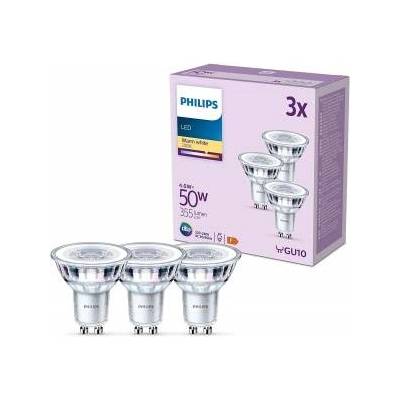 Philips LED Classic GU10 lamps pack of 3 (50 W), reflector LED spots with warm white light, energy-saving lamps with a long useful life, warm white - 929001215223