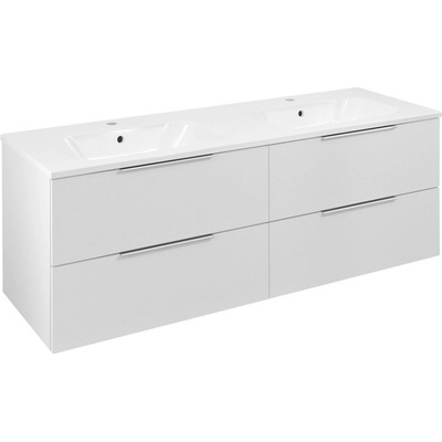 SAPHO CIRASA umyvadlová skříňka s dvojumyvadlem 141x54x46cm, bílá lesk CR141-3030-21