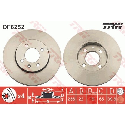Brzdový kotúč TRW DF6252