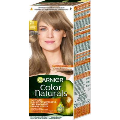 Garnier Color Naturals permanentní barva na vlasy s vyživujícími oleji 7.1 Natural Ash Blonde 40 ml