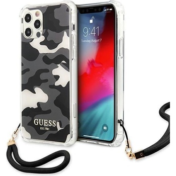 GUESS Калъф за телефон Guess GUHCP12MKSARBK Camo Collection за Apple iPhone 12/12 Pro, черен (GUE001332)