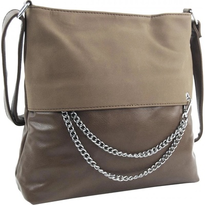 dámská crossbody kabelka se řetízkem NH8146 šedohnědá