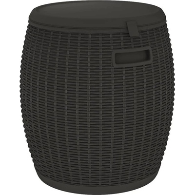 Градинска кутия за съхранение 4 в 1, черна, полипропилен